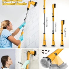 Qimedo Electric Spin Scrubber Extra Large Brush Q3,6000 mAh Best Battery Power Scrubber for Cleaning,1200RPM Shower Cordless Cleaning Brush with 8 Brushes for Bath/Tub/Tile/Floor (Smart Display)