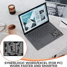 Synerlogic (5pcs) Word/Excel Windows Shortcut Sticker | Reference Guide Keyboard Shortcuts | Work from Home Essentials | Excel Shortcuts Cheat Sheet Laminated Vinyl (Black/Small/5)