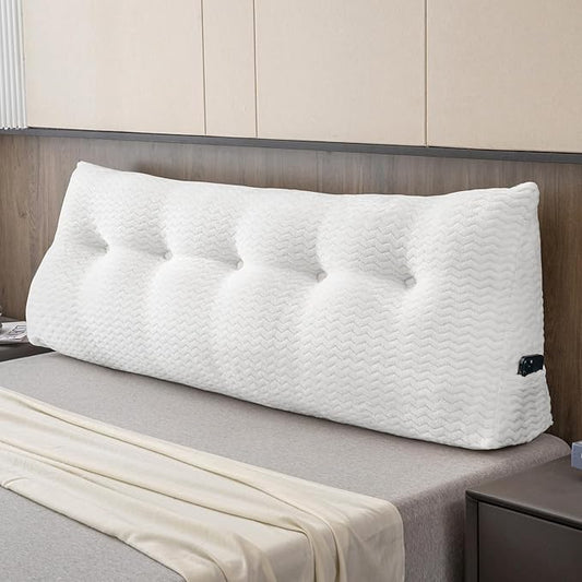 Large Bolster Triangular Headboard Wedge Backrest Positioning Support Bed Rest Reading Pillows Headboard Wedge Pillows for Day Bed with Removable Cover