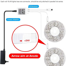 DAYBETTER Led Strip Lights 32.8 ft RGB Color Changing Lights Strip for Bedroom, Desk, Home Decoration, with Remote and Power Supply