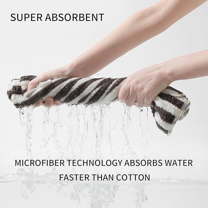 18-Piece Microfiber Bath Towels Set - 6 Bath Sheet, 6 Hand Towels, 6 Washcloths, Soft, Highly Absorbent Bathroom Towel, Quick Dry & Less Lint Shower towel for Bathroom, Hotel, Spa, Dorm-Dark Coffee