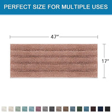 H.VERSAILTEX Bath Rugs for Bathroom Non Slip Bath Mats Extra Thick Chenille Striped Bath Rug Runners 47
