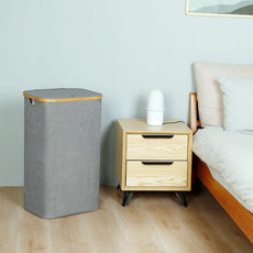 Laundry Hamper with Lid, 110L Large Laundry Hamper with Handle and Lid, Collapsible Clothes Basket Organizer with Removable Inner Bag for Clothes Toys Towels - Grey