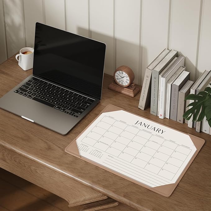 Jotsome Desk Calendar 2026 with Desktop Mat, Desk Pad Calendar From Now to December 2026 14x10.5 inch, Desk Blotter Calendar for Home Office and School, Easy Planning, Gift for the Holidays or Christmas, Apricot