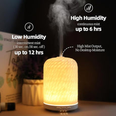 Essential Oil Diffuser – 2.4MHz Ultrasonic Aromatherapy Diffuser, Health Night Light, Timer & Auto Shut-Off, BPA-Free, 120ml Ceramic Oil Diffuser for Home, Office, or Spa, Yoga