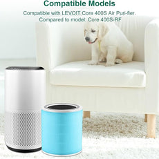 Core 400S Replacement Filter Compatible with LEVOIT Core 400S, 3-in-1 Filter, Activated Carbon Filtration, Compared to Part# Core 400S-RF Blue (2Pack)