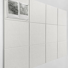 White Cork Board Tiles | Large Cork Board Alternative | Felt Wall Tiles (12-Pack) | Aesthetic Felt Bulletin Board for Office, Home & Classroom | Large Cork Boards for Walls Memo Board | White