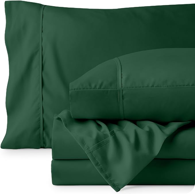 Bare Home King Sheet Set - Luxury 1800 Ultra-Soft Microfiber King Bed Sheets - Double Brushed - Deep Pockets - Easy Fit - 4 Piece Set - Bedding Sheets & Pillowcases (King, Forest Green) BareHome