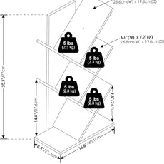 Furinno Tree Book Shelf, 5-Tier Bookshelf, Tree Bookcase for Room Decor, 8.4 x 15.7 x 30.3, for Living Room, Bedroom, Home Office, Amber Pine