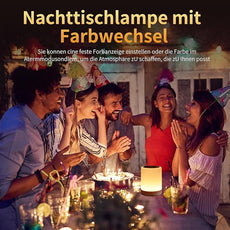 OORUN Touch Bedside Table Lamp,13 RGB Colors & 5 Brightness, USB Rechargeable Desk Lamp, Remote Control Dimmable Night Light with RGB Color Changing,Portable Lamp for Baby, Bedroom, Living Room