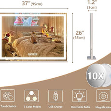 Hasipu Vanity Mirror with Lights and Bluetooth Speaker, 37