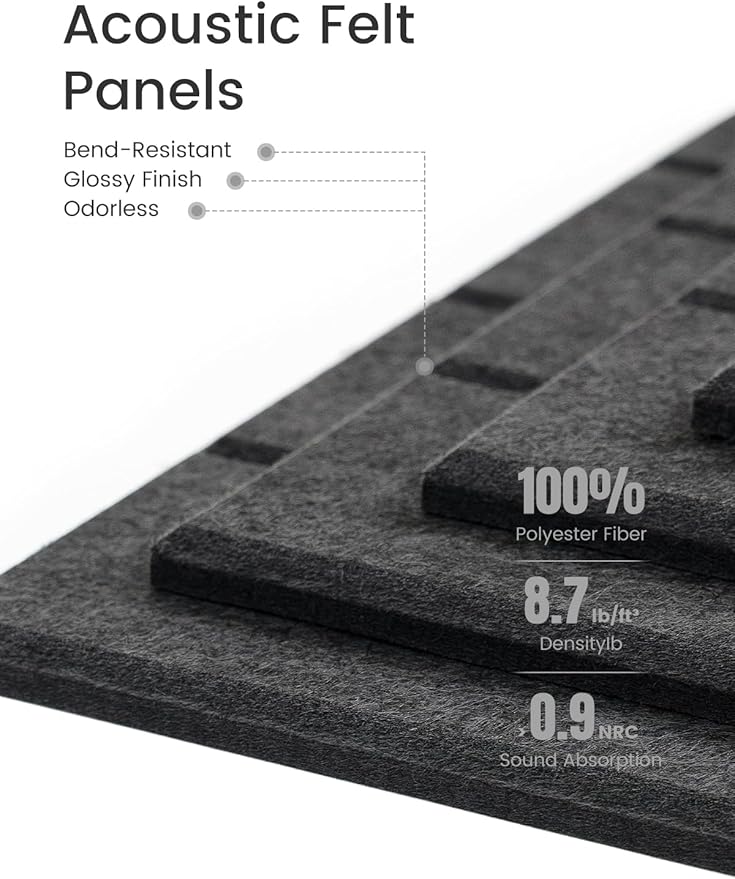 Felt Bulletin Board Tiles -28"x18" Cork Board Alternative for Office Decor, Push Pin Board Wall Organizer 6-Pack-Charcoal Gray