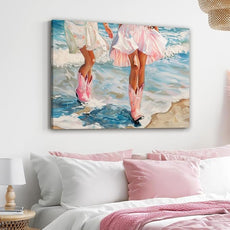 Cowgirl Boots Wall Art Pink Cowgirl Boots FramedWall Decor Retro Pink Western Aesthetic Canvas Prints Poster Trendy Preppy Girls Room Decor Picture for Living Room Bedroom Dorm Framed 16 X 24 in