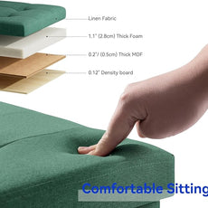 BRIAN & DANY 30 Inches Folding Storage Ottoman Bench, Ottoman with Storage Bench for Bedroom, Living Room, Entryway, Foot Rest with Legs, Dark Green