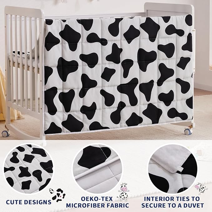 anfie Weighted Blanket Kids(36"x48" 3lbs) Weighted Blanket Cooling Blanket for Sleeping,Throw Size Breathable Blanket with Premium Glass Bead(White Cow)