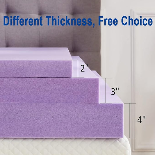SINWEEK 4 Inch Gel Memory Foam Mattress Topper Ventilated Soft Pressure Relieve Mattress Pad, Breathable Bed Topper, CertiPUR-US Certified, King Size