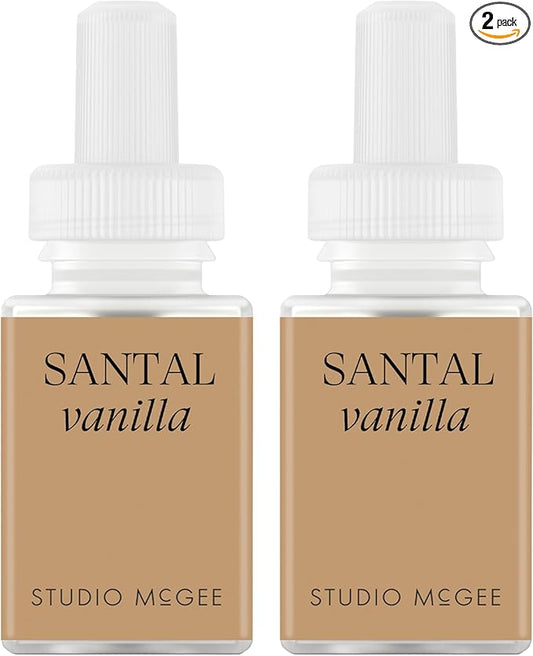 Pura x Studio McGee Home Scent Refill - Smart Air Diffuser - Up to 120-Hours of Luxury Fragrance per Refill - Home Essential - Clean & Safe Diffuser Fragrance - 2 Pack, Santal Vanilla