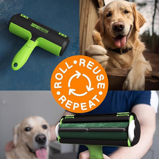 Triton Pet Hair Removal Tool w/Fur Trapping Compartment, 60% Smaller Storage Size, Reusable Shedding Roller, Cat and Dog Hair Remover for Car, Furniture, Carpet, Couch (Green)