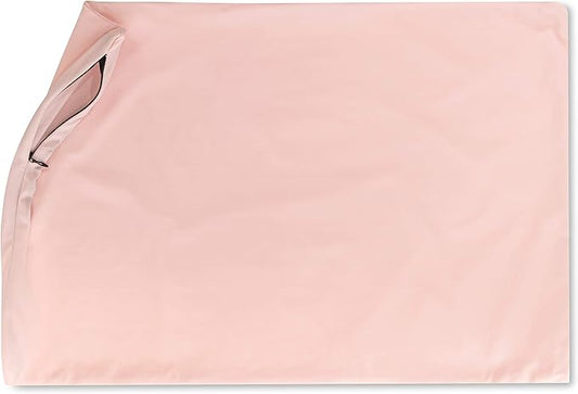 Cover Only for Premium Microbead Bed Pillow, Small Extra Smooth - Ultra Comfortable Sleep with Silk Like Anti Aging Cover 85% Spandex/ 15% Nylon Breathable, Cooling Cream Peach