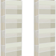 2 Pack Over The Door Organizer, Hanging Storage Organizer with Clear Window, 40lb Ultra Sturdy Large Capacity Room Organizer for Pantry Laundry Bathroom Nursery Closet (Beige)