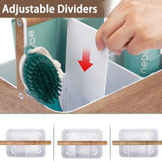 Shower Caddy Portable for College: Devided Bathroom Caddy Shower Basket for Dorm with Handle, Plastic Bathroom Counter Organizer Storage Tote Bin for Dorm,Kitchen,Cabinet, Wood Grain