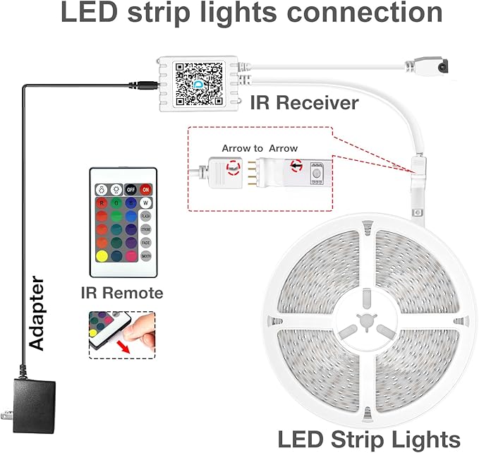 DAYBETTER Led Strip Lights 300 ft (3 Rolls of 100 ft) Color Changing Lights Strip for Bedroom, Desk, Indoor Room Bedroom Valentine Decor, with Remote and 24V Power Supply