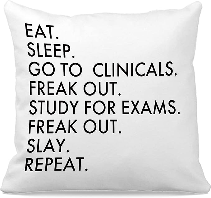 OFlich Nursing Student Pillow Cover - Nursing School gifts throw pillow covers 20″×20″, RN Gift pillowcase, nursing student gifts, nursing student gifts for women, funny nurse gifts, 718-ZBZ-WJ-01