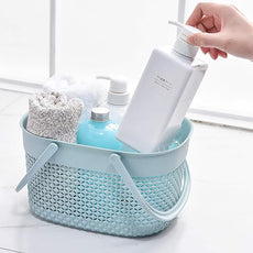 rejomiik Portable Shower Caddy Basket, Plastic Organizer Storage Tote with Handles Toiletry Bag Bin Box for Bathroom, College Dorm Room Essentials, Kitchen, Camp, Gym, Blue