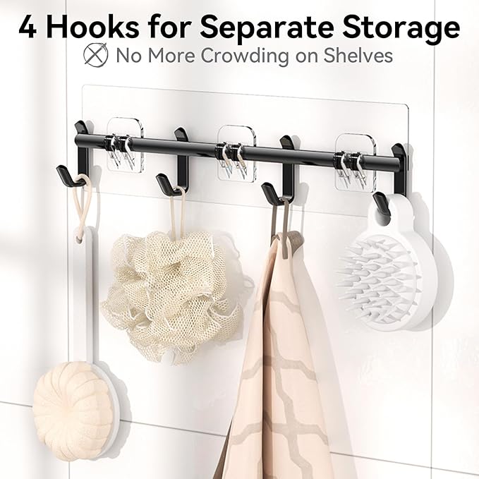 YASONIC Shower Caddy, 100% Rustproof Shower Organizer with Soap Holder, 6 Pack Large Capacity Shower Shelves for Inside Shower, No Drilling Bathroom Organizers and Storage for Kitchen & Home Decor