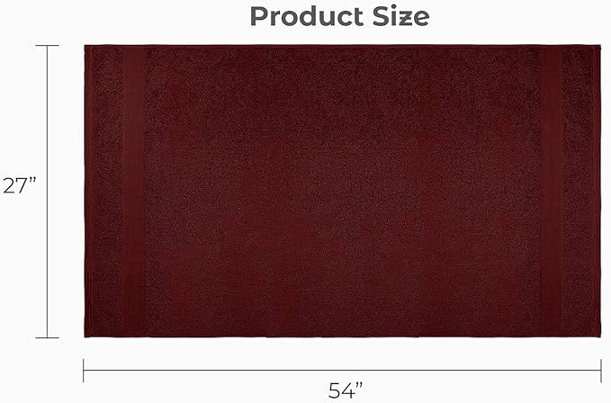 Softolle Luxury Bath Towels Set of 4 (27” x 54”) | Towels for Bathroom | Super Soft | Highly Absorbent Towels for Home, Spa, Gym (Red)