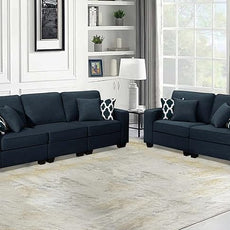 Legend Vansen Modular Sectional Sofa U Shaped Couch with Ottoman Modern Reversible Corner Sectional Couch for Living Room (Charcoal, 2+3)