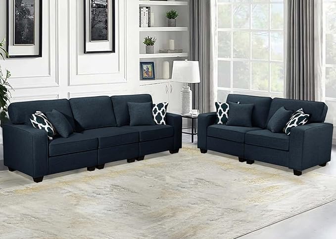 Legend Vansen Modular Sectional Sofa U Shaped Couch with Ottoman Modern Reversible Corner Sectional Couch for Living Room (Charcoal, 2+3)