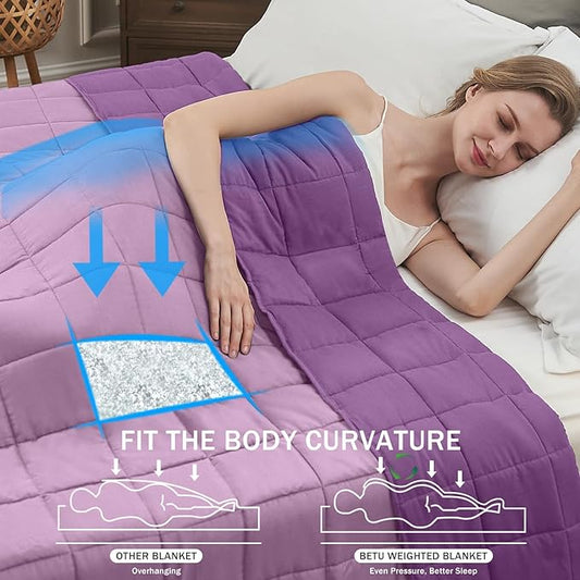 Purple Weighted Blanket for Adults 20lbs, 88"x104", King Size Cooling Heavy Throw Blanket for 130-220lbs, Microfiber Soft Thick Big Blankets Weighted Comforter Gift for Sleeping