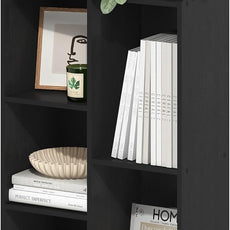 Furinno LUDER Book Shelf, 5-Cube Bookshelf, Reversible Bookcase, 9.4 x 19.5 x 31.5, for Living Room, Bedroom, Home Office, Blackwood