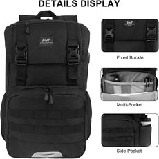 WOLT Laptop Backpack with USB Charging Port Fits Up to 17 Inch Laptop, College Backpack for Men Women, Computer Business Bookbag, Black