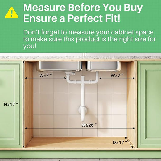 Kitstorack Under Sink Organizer, 2-Pack 3-Tier Height Adjustable Thickened Metal Pull out Cabinet Organizer Shelf, Slide out Storage Drawer Rack for Bathroom Kitchen Pantry Home Laundry Organization