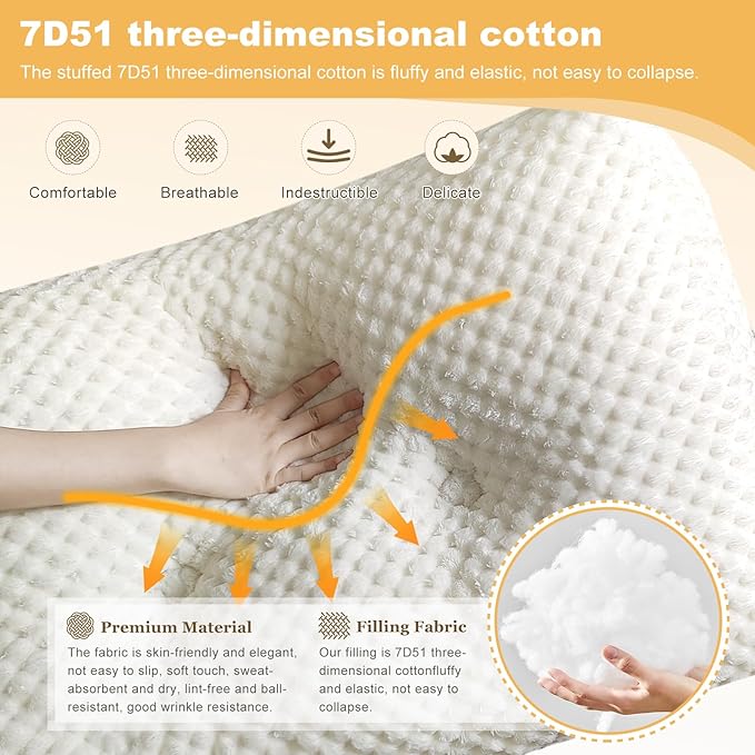 Large Triangular Headboard Wedge Pillow Soft and Supportive Headboard Backrest Positioning Support Bolster Cushion, Bed Wedge Pillow with Removable Cover(White,King,76x8x20inch)