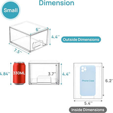 Vtopmart 8 Pack Small Clear Stackable Storage Drawers,Acrylic Bathroom Makeup Organizer,Plastic Storage Bins For Vanity, Undersink, Kitchen Cabinets, Pantry, Home Organization