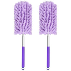 Mini Duster for Cleaning, 360° Bendable Hand Dusters with Extension Pole, Washable Small Duster for Car Interior, Office, Furniture