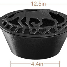 Fire Beauty Woodstove Steamer Stove Humidifier Cast Iron Lattice Top Rust Resistant 2.3 Quart Capacity (horse)