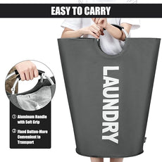 DOKEHOM 125L X-Large Collapsible Washing Laundry Basket Bag (7 Colors) for Bedroom, Fabric (Dark Grey, XL)