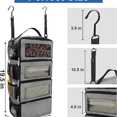 Suitcase Organizer, Travel Luggage Organizer Portable Hanging Travel Shelves Collapsible Hanging Packing Cubes for Carry on Suitcase