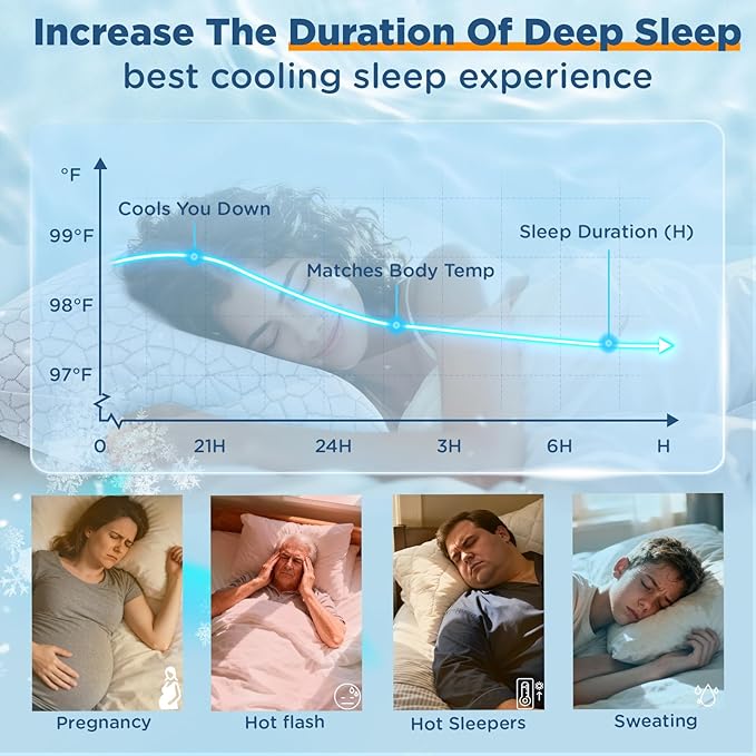 Cooling Bed Pillows for Sleeping 2 Pack Shredded Memory Foam Pillows Standard Size Set of 2, Adjustable Cool Pillow for Side Back Stomach Sleepers Luxury Gel Pillows with Washable Removable Cover