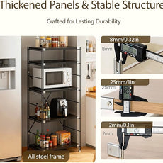 5 Tier Bookshelf, Book Shelf 67/59Inch, Tall Bookcase, Industrial Bookshelves, w/Metal X-shaped support, Adjustable Shelves, Metal Fram, for Living Room,kitchen (Black, H 59.06×W27.56×L 11.81 IN)