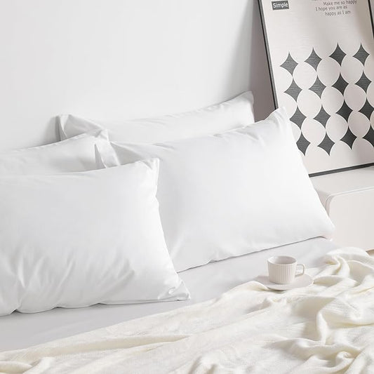 NTBAY Queen Cotton Pillowcases - Envelope Closure 20x30 Pillowcases Set of 2, Breathable and Soft Bed Pillow Cases, Cream