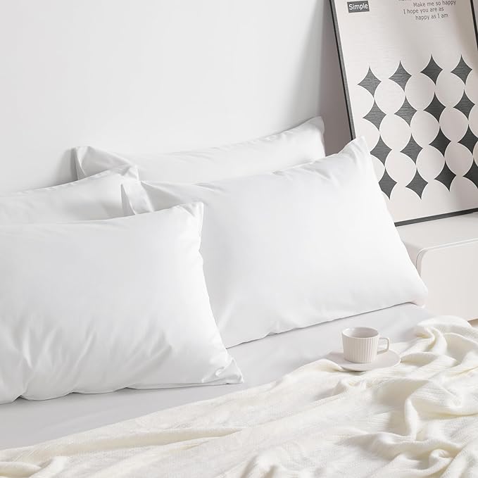 NTBAY King Cotton Pillowcases - Envelope Closure 20x36 Pillowcases Set of 2, Breathable and Soft Bed Pillow Cases, Cream
