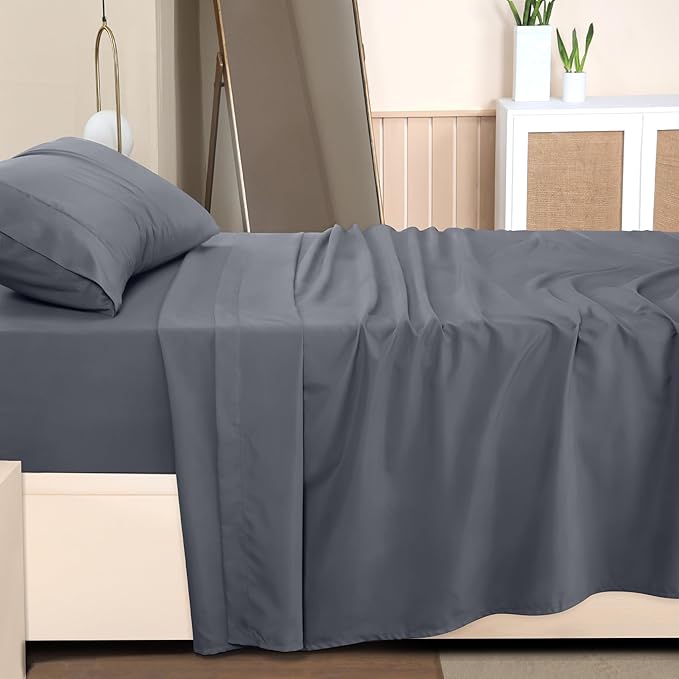 Utopia Bedding Twin XL Sheets - 3 Piece Bedding - Brushed Microfiber - Shrinkage and Fade Resistant - Easy Care (Twin Extra Long Grey)