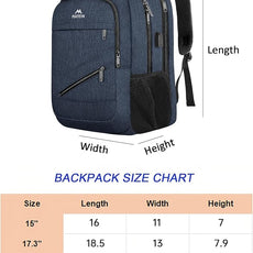 MATEIN Extra Large Laptop Backpack for Men, 50 L Travel Carry On TSA Approved Backpack with USB Port & Trolley Sleeve, Waterproof Business Work Bag Fits 18.4 Inch Computer Notebook, Dark Blue