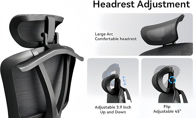 Ergonomic Office Chair, Black high-Back Office Chair, Lumbar Support Office Chair Suitable for Home Reading, Business Meetings and Home Office.