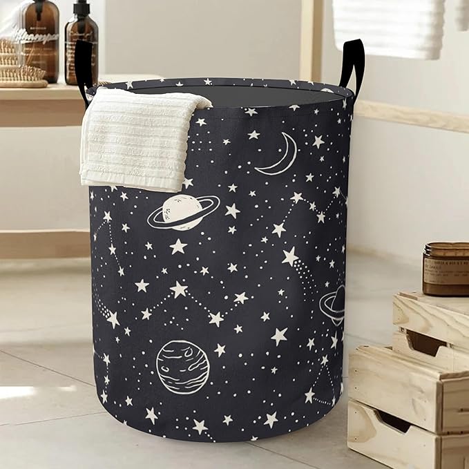 Laundry Basket-Cartoon Celestial Sky Foldable Waterproof Oxford Cloth Funny Tote Bag Laundry Hamper Clothes Storage Bucket Organizer For Bathroom/Laundry Storage/Bedroom Storage Basket